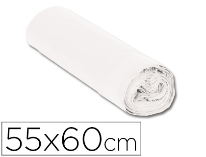 [76259] Bolsa basura domestica blanca con autocierre 55 x 56 cm rollo de 15 unidades