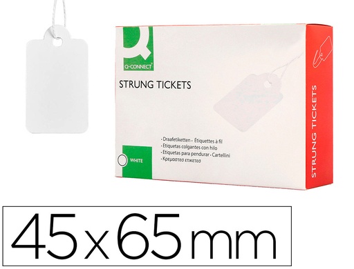 [171007] Etiquetas colgantes q-connect 45x65 mm caja de 400 unidades