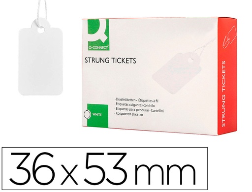 [171006] Etiquetas colgantes q-connect 36x53 mm caja de 500 unidades