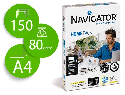[162924] Papel fotocopiadora navigator din a4 80 gramos paquete de 150 hojas