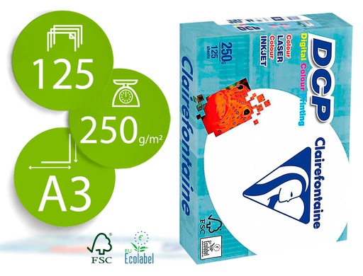 [72402] Papel fotocopiadora clairefontaine din a3 250 gramos paquete de 125 hojas