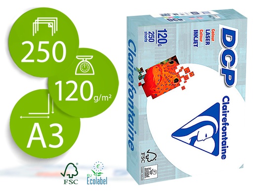 [72169] Papel fotocopiadora clairefontaine din a3 120 gramos paquete de 250 hojas