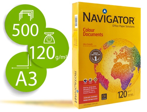 [54998] Papel fotocopiadora navigator din a3 120 gramos paquete de 500 hojas