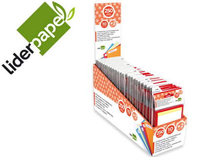 [36206] Etiquetas liderpapel expositor de 250 sobres de 10 h. + 2 h. obsequio