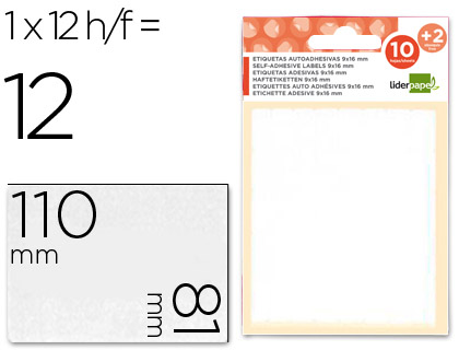 [35509] Etiquetas liderpapel sobre de 10 h. + 2 h. obsequio 81x110 mm 1 unidad por hoja