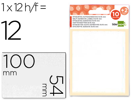 [35507] Etiquetas liderpapel sobre de 10 h. + 2 h. obsequio 54x100 mm -1 unidades por hoja