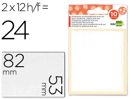 [35506] Etiquetas liderpapel sobre de 10 h. + 2 h. obsequio 53x82 mm -2 unidades por hoja