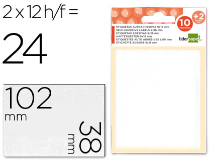 [35503] Etiquetas liderpapel sobre de 10 h. + 2 h. obsequio 38x102 mm -2 unidades por hoja