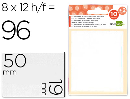 [35495] Etiquetas liderpapel sobre de 10 h. + 2 h. obsequio 19x50 mm -8 unidades por hoja