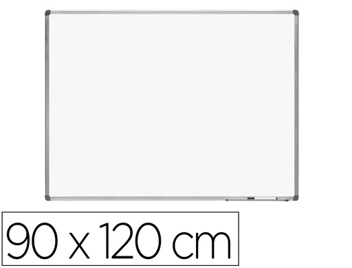 [169610] Pizarra blanca rocada lacada magnetica marco aluminio con cantoneras 90x120 cm