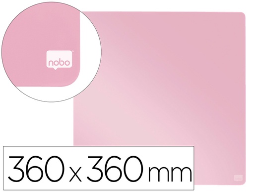 [166194] Pizarra nobo magnetica para el hogar color rosa 360x360 mm