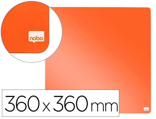 [166193] Pizarra nobo magnetica para el hogar color naranja 360x360 mm