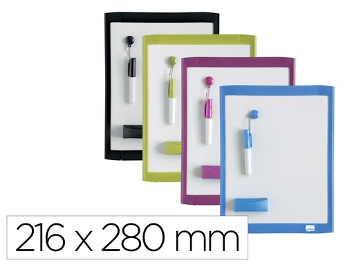 [79089] Pizarra nobo hogar magnetica + borrador 216x280 mm colores surtidos