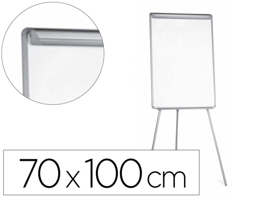 [38180] Pizarra blanca q-connect con tripode 70x100 cm para convenciones superficie laminada escritura directa