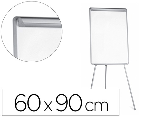 [38179] Pizarra blanca q-connect con tripode 90x60x195cm para convenciones superficie laminada escritura directa