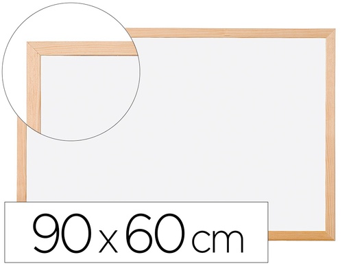 [33673] Pizarra blanca q-connect laminada marco de madera 90x60 cm