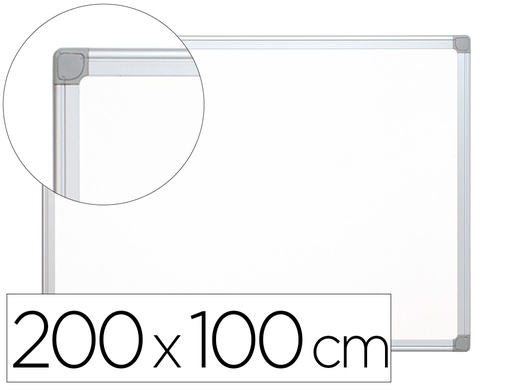 [33672] Pizarra blanca q-connect laminada marco de aluminio 200x100 cm