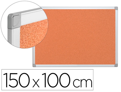 [33667] Pizarra corcho q-connect marco de aluminio 150x100 cm extra corcho 5 mm