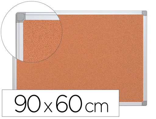[26367] Pizarra corcho q-connect marco de aluminio 90x60 cm