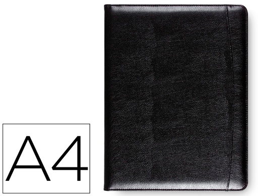 [31370] Carpeta portafolios q-connect sin cremallera sin asas con departamentos interiores colornegro 320x250 mm