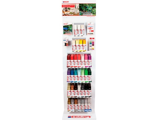 [164491] Pintura acrilica edding 5200 permanente spray bote 200 ml expositor de 24 unidades colores surtidos