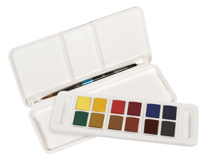[155904] Acuarela daler rowney aquafine travel set con pincel caja de 12 colores surtidos