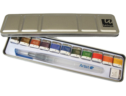 [150216] Acuarela artist start caja metal 12 colores surtidos + pincel rellenable