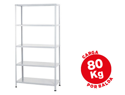 [300001] Estanteria metalica ar storage 180x90x40 cm 5 estantes 80 kg por estante color blanco