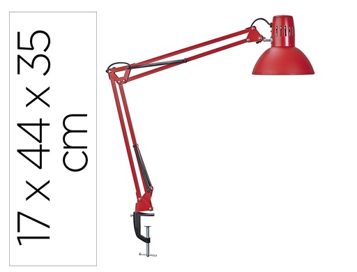 [171828] Lampara de escritorio maul study con pinza color rojo 170x440x350 mm