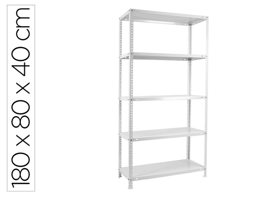 [169247] Estanteria metalica simonrack kits advantage mini 5/400 color blanco 5 estantes 75 kg por estante 180x80x40 cm