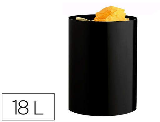 [167982] Papelera plastico archivo 2000 ecogreen 100% reciclada 18 litros color negro 260x335 mm