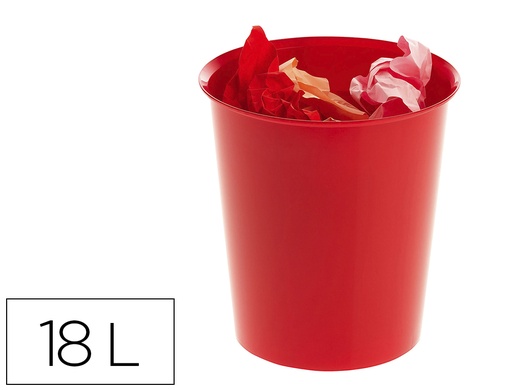 [167981] Papelera plastico archivo 2000 ecogreen 100% reciclada 18 litros color rojo 290x310