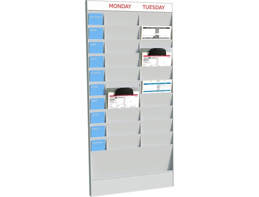 [167761] Expositor mural paperflow din a4 20 casillas modulo base color gris