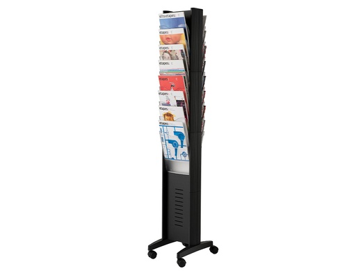 [167756] Expositor paperflow de suelo movil doble cara 16 casillas color negro