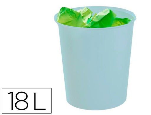 [163454] Papelera plastico archivo 2000 ecogreen 100% reciclada 18 litros color azul pastel