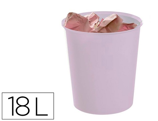 [163451] Papelera plastico archivo 2000 ecogreen 100% reciclada 18 litros color malva pastel