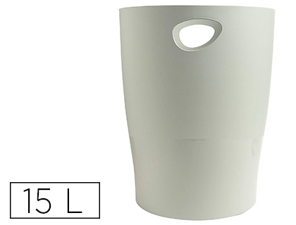 [156076] Papelera plastico exacompta ecoblack gris 15 litros