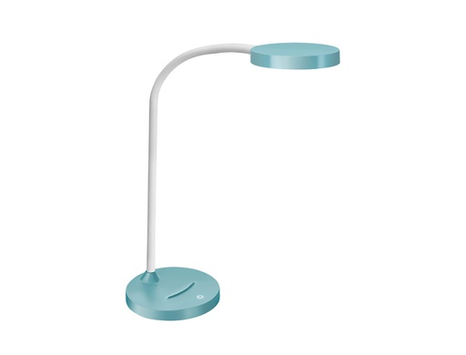 [155778] Lampara de oficina cep flex plastico led de 4w brazo flexible tactil color celeste 160x600 mm