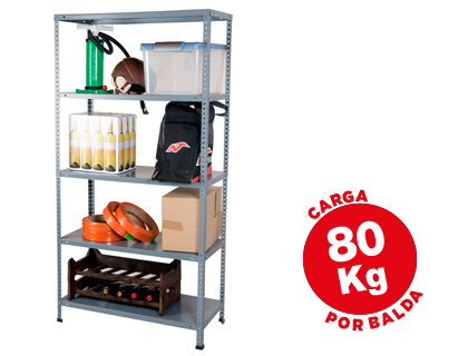 [58564] Estanteria metalica ar storage 180x90x40 cm 5 estantes 80 kg por estante color gris