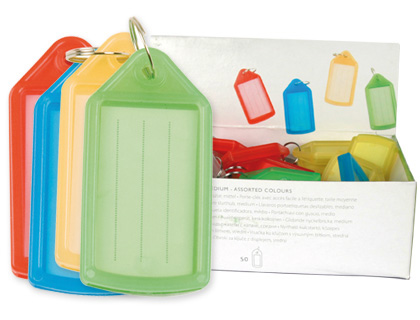 [48658] Llavero portaetiquetas q-connect expositor de 40 unidades colores surtidos premium