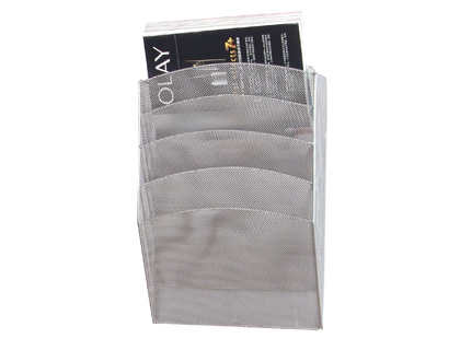 [39924] Expositor mural q-connect de pared 5 bandejas din a4 plateado 9,3x31,5x44 cm