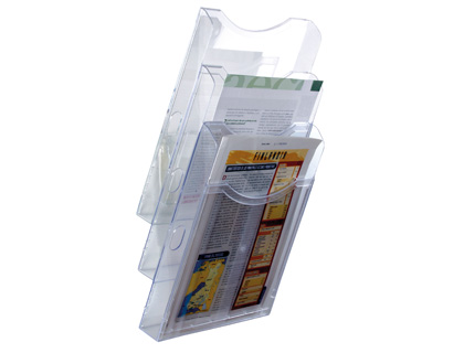[37948] Expositor mural archivo 2000 de pared 3 bandejas din a4 transparente 155x239x445 mm separadores moviles ajustables