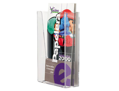 [37945] Expositor mural archivo 2000 metacrilato 1/3 din a4 transparente 110x45x180 mm un compartimiento