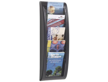 [36340] Expositor mural paperflow din a5 negro 5 casillas 650x228x95 mm