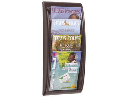 [36338] Expositor mural paperflow din a4 negro 4 casillas 650x290x95 mm