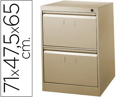 [31236] Fichero cajones de suelo metalico de 2 cajones 71cm alto,65cm prof,47,5 anchocolor beige n.34