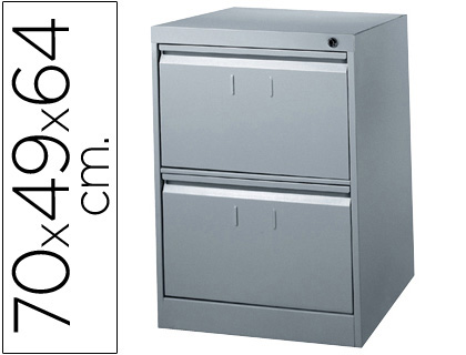 [31235] Fichero cajones de suelo metalico de 2 cajones 70cm alto,64cm prof,49cm anchocolor gris n.1375