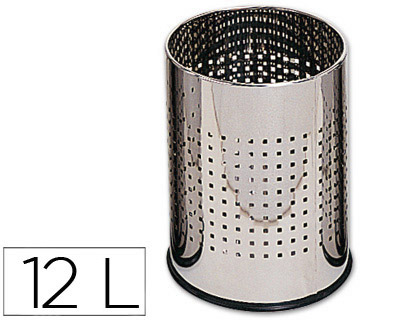 [29629] Papelera metalica q-connect perforada cromada 250x325 mm