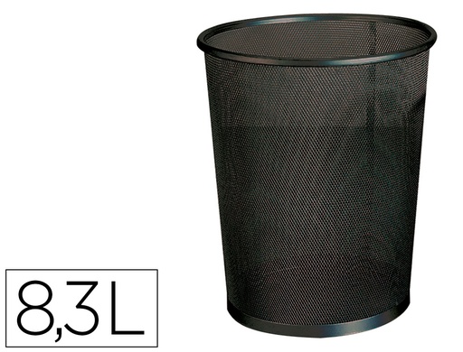 [29624] Papelera metalica q-connect rejilla negra 190x260x235 mm