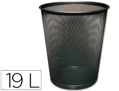 [29616] Papelera metalica q-connect negra rejilla 295x345mm